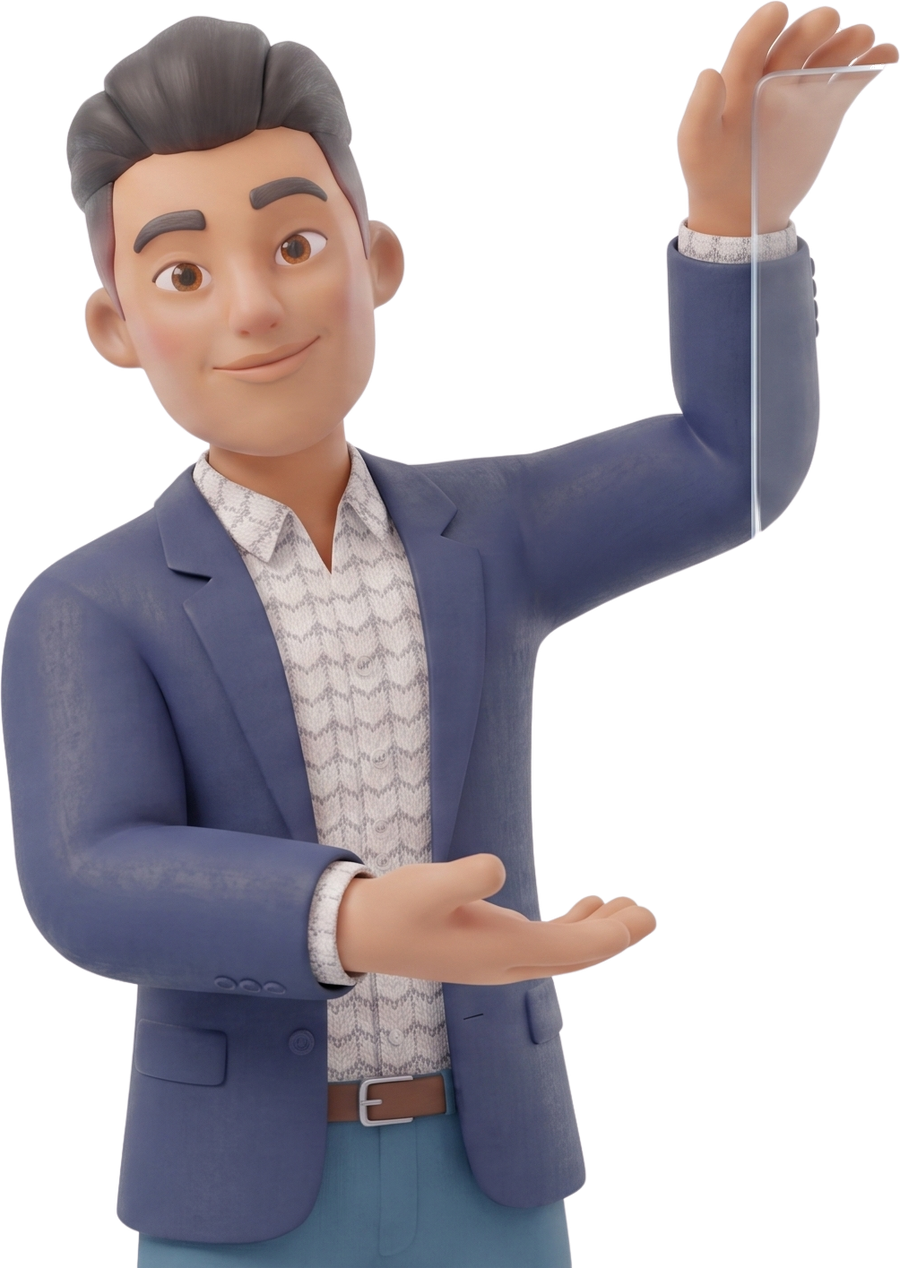 Sales rep holding the order screen